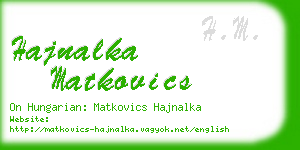 hajnalka matkovics business card